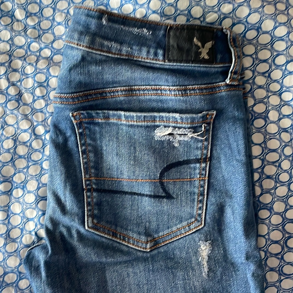 American Eagle Super Low Rise Ripped Jeggings
